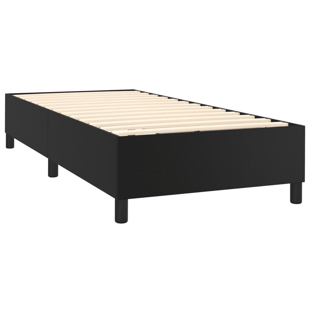 Box Spring Bed Frame Black 39.4"x74.8" Twin Faux Leather. Picture 3