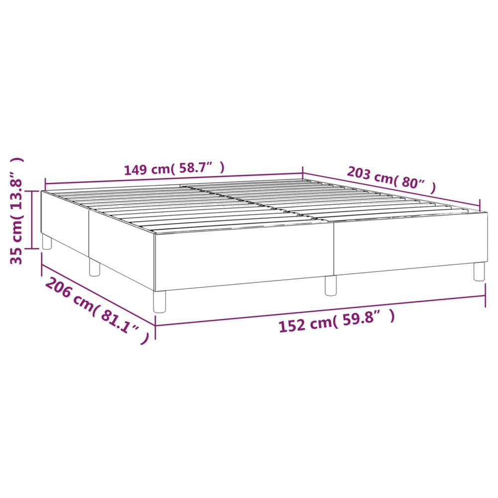 Box Spring Bed Frame White 59.8"x79.9" Queen Faux Leather. Picture 8