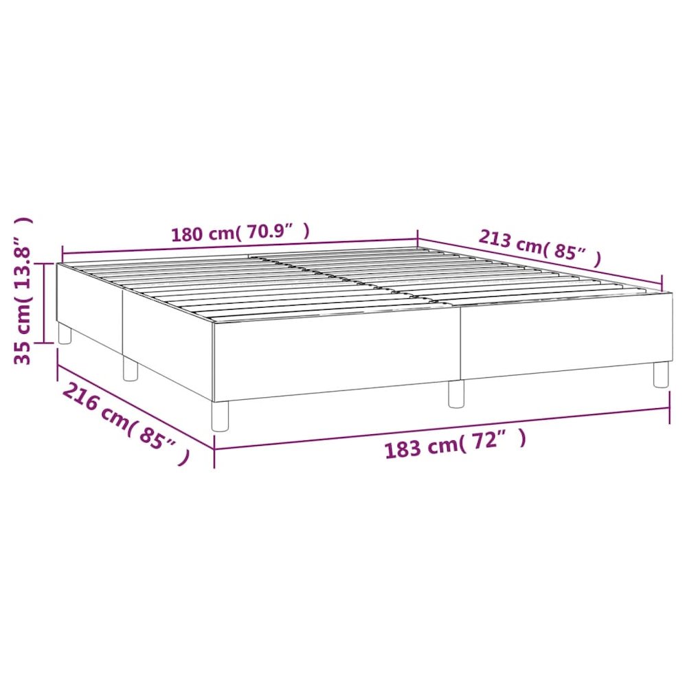 Box Spring Bed Frame White 72"x83.9" California King Faux Leather. Picture 9