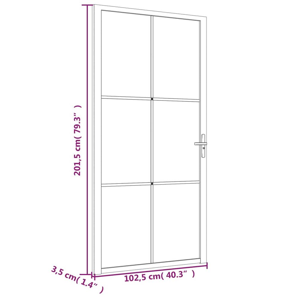 Interior Door 40.4"x79.3" Black Matt Glass and Aluminum. Picture 6