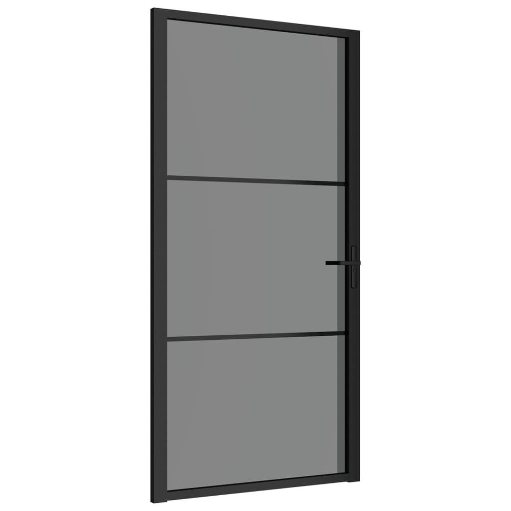 Interior Door 40.4"x79.3" Black ESG Glass and Aluminum. Picture 1
