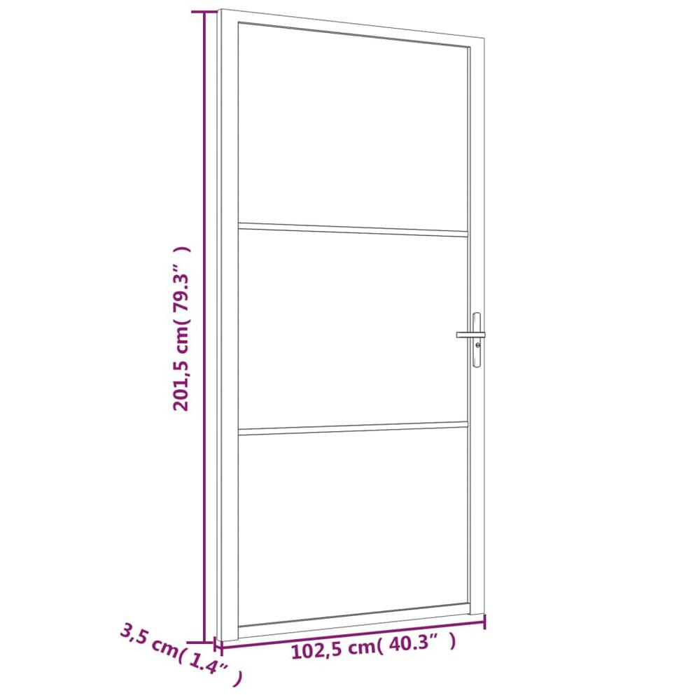 Interior Door 40.4"x79.3" Black ESG Glass and Aluminum. Picture 5