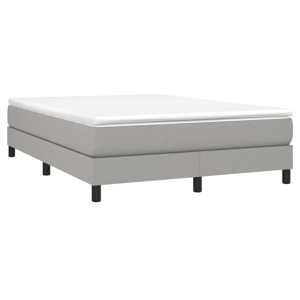 Box Spring Bed with Mattress Light Gray 53.9"x74.8" Full Fabric. Picture 2