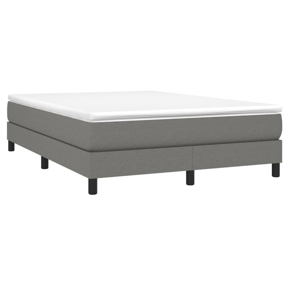 Box Spring Bed with Mattress Dark Gray 53.9"x74.8" Full Fabric. Picture 2