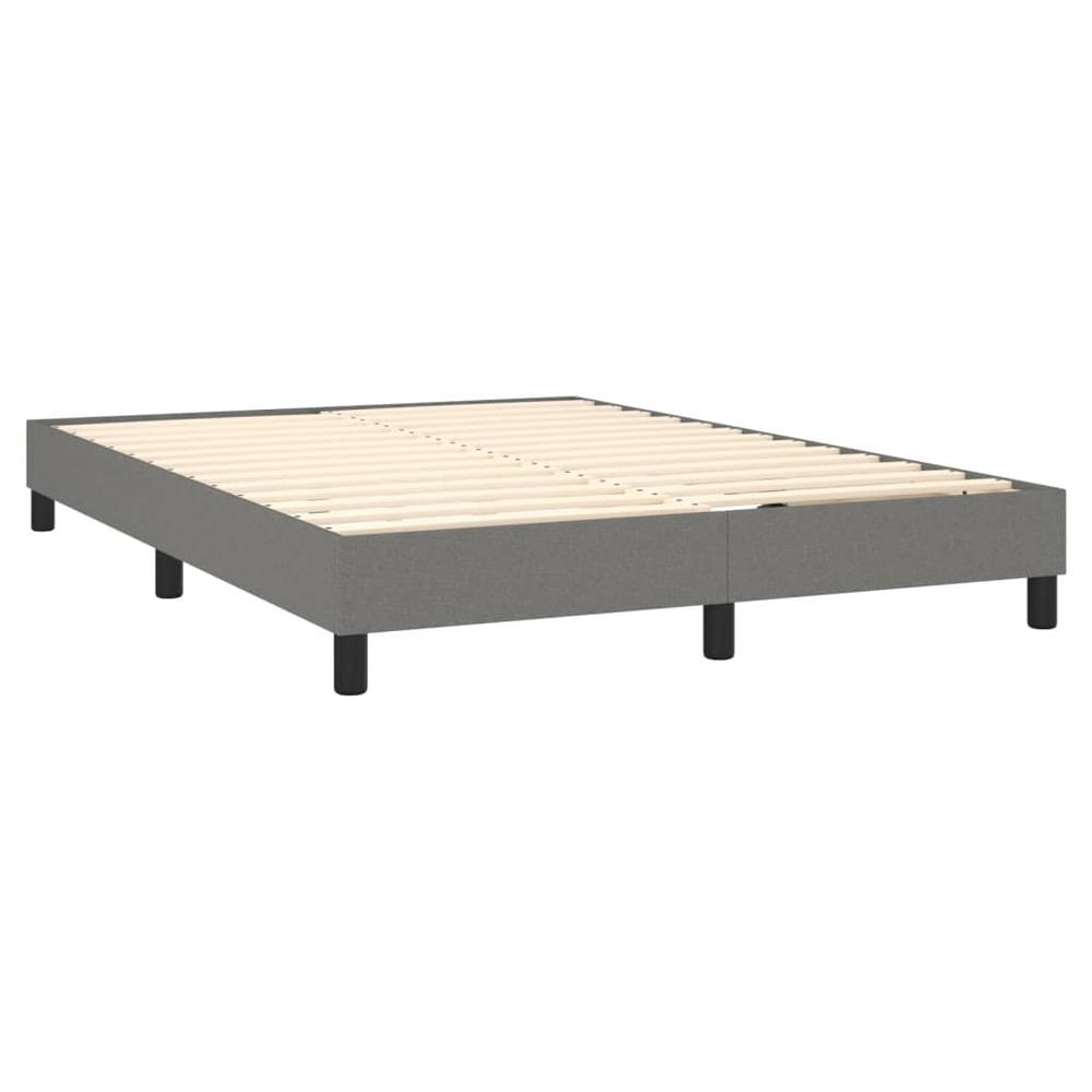 Box Spring Bed with Mattress Dark Gray 53.9"x74.8" Full Fabric. Picture 3