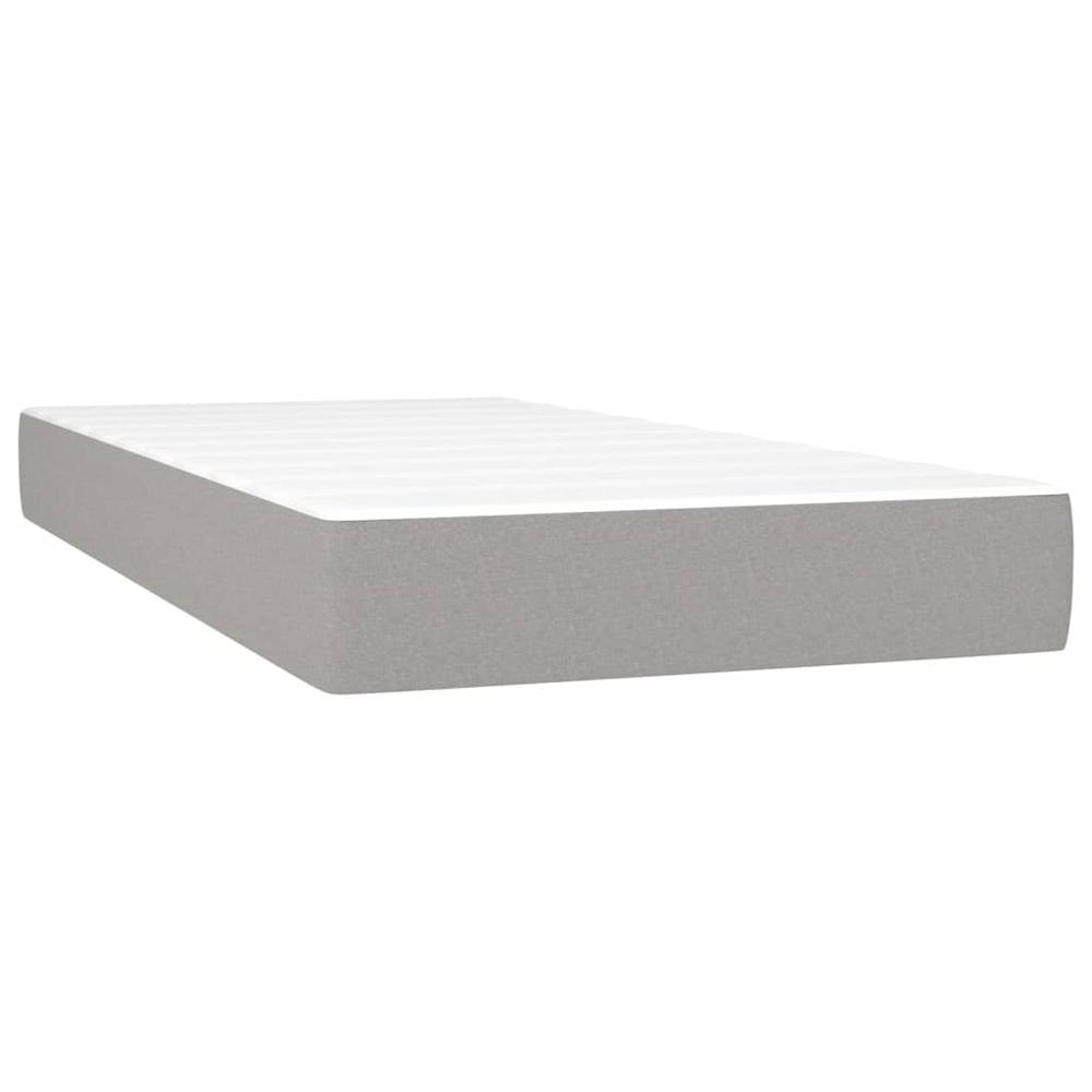 Box Spring Bed with Mattress Light Gray 39.4"x74.8" Twin Fabric. Picture 3