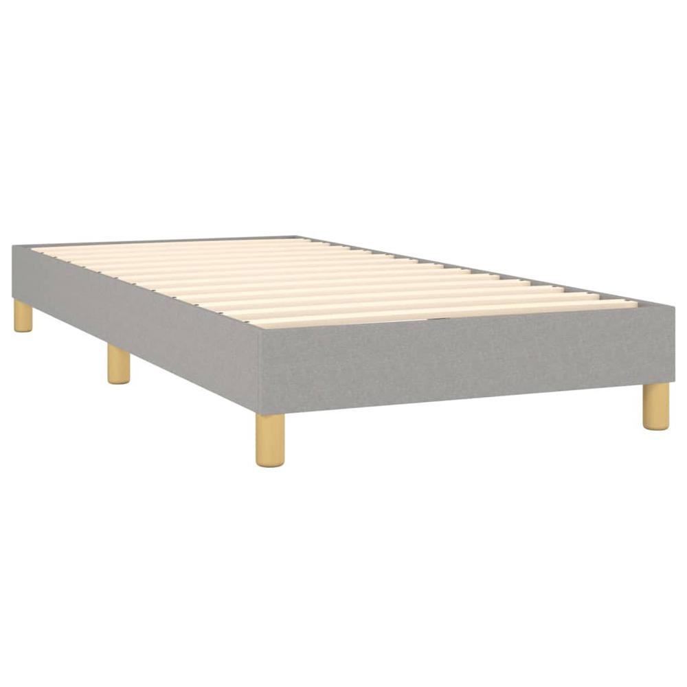 Box Spring Bed with Mattress Light Gray 39.4"x74.8" Twin Fabric. Picture 4