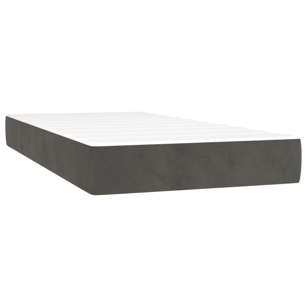 Box Spring Bed with Mattress Dark Gray 39.4"x79.9" Twin XL Velvet. Picture 4