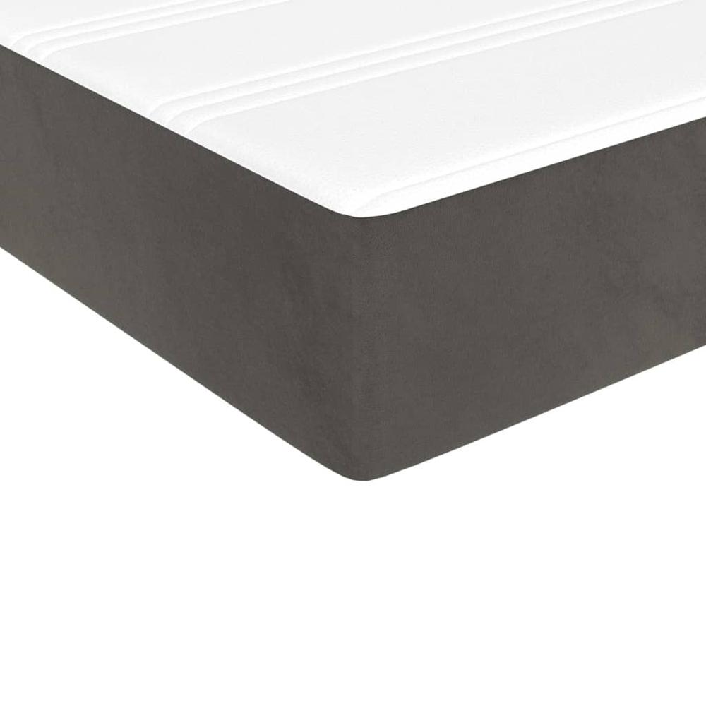 Box Spring Bed with Mattress Dark Gray 39.4"x79.9" Twin XL Velvet. Picture 7