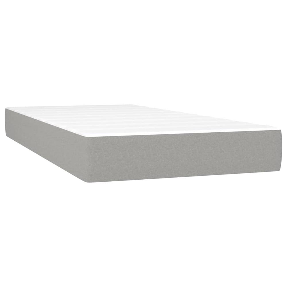 Box Spring Bed with Mattress Light Gray 39.4"x74.8" Twin Fabric. Picture 4