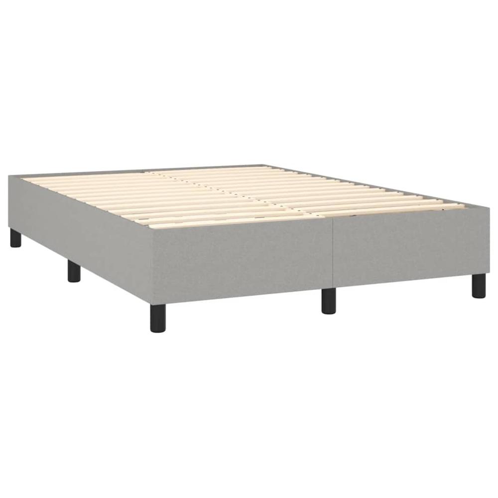 Box Spring Bed with Mattress Light Gray 59.8"x79.9" Queen Fabric. Picture 3