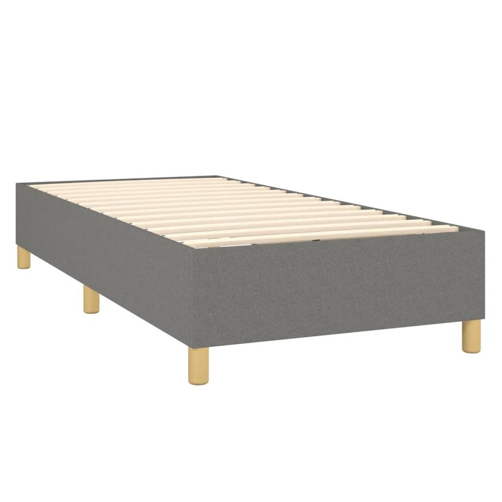 Box Spring Bed with Mattress Dark Gray 39.4"x74.8" Twin Fabric. Picture 3