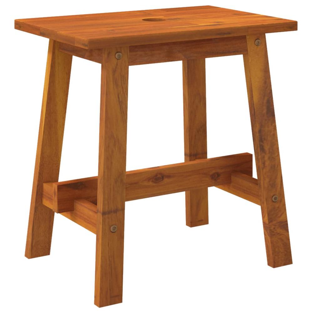 Stool 17.7"x11.4"x17.7" Rectangular Solid Wood Acacia. Picture 1