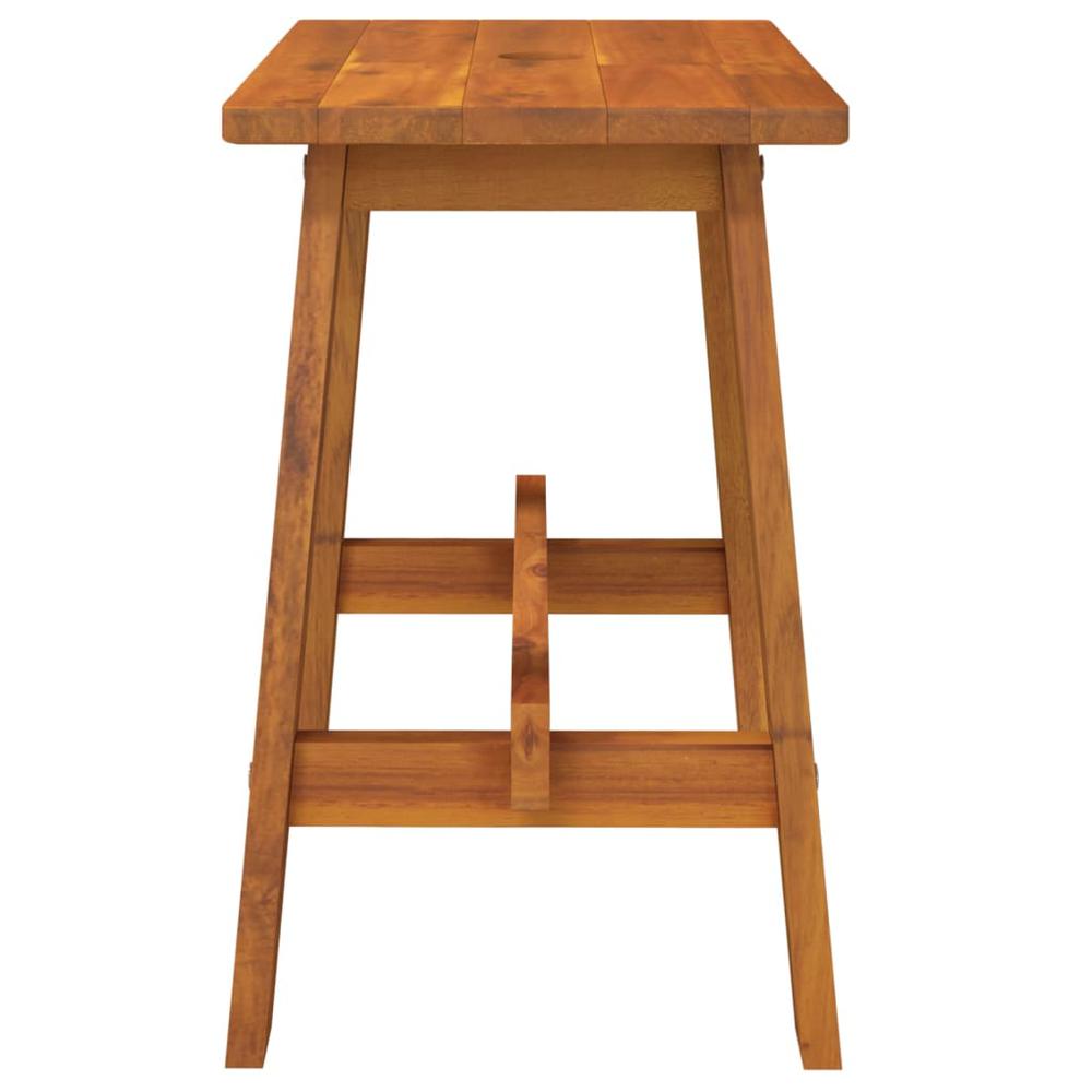 Stool 17.7"x11.4"x17.7" Rectangular Solid Wood Acacia. Picture 3