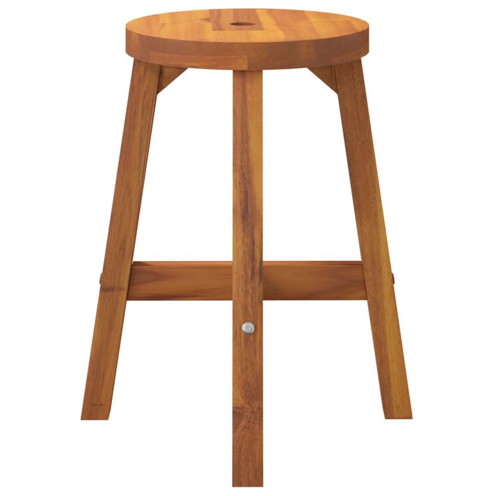 Stool Brown 15"x15"x17.7" Round Solid Wood Acacia. Picture 3