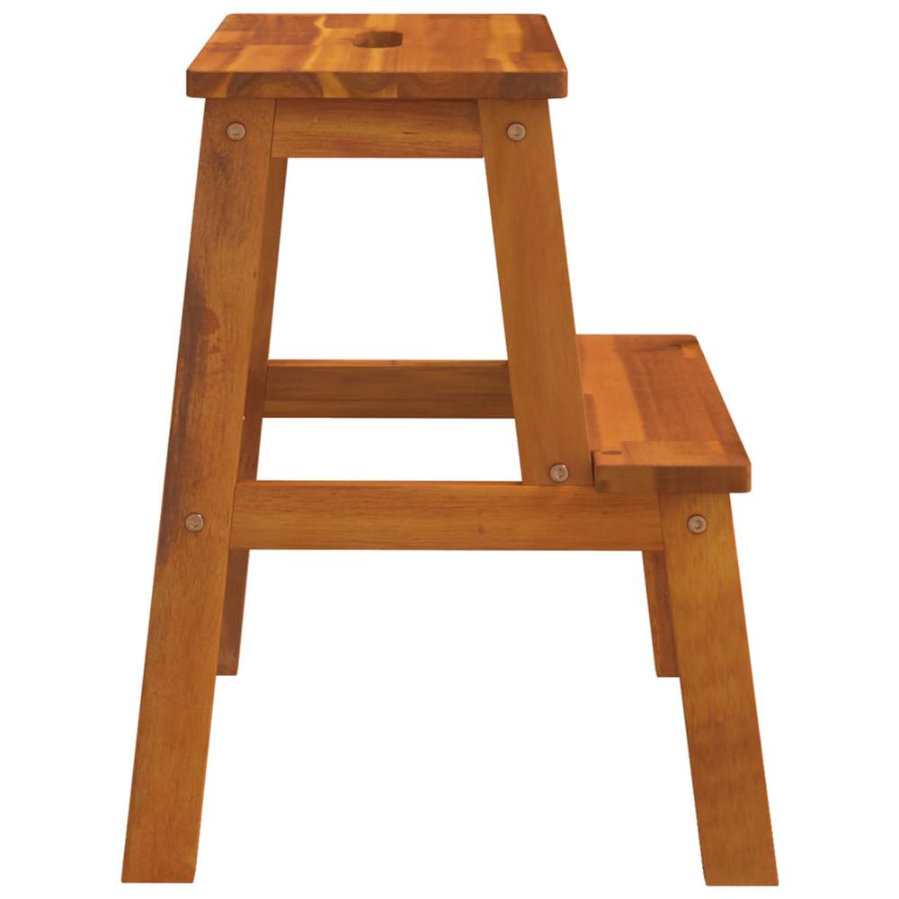 2 Step Stool 15.7"x15"x19.7" Solid Wood Acacia. Picture 4