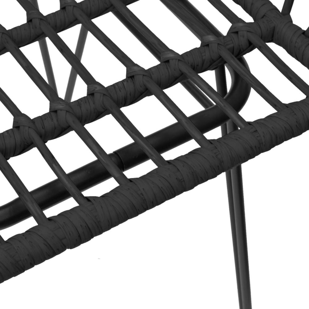 Patio Chairs 2 pcs with Armrest Black 22"x25.2"x31.5" PE Rattan. Picture 7
