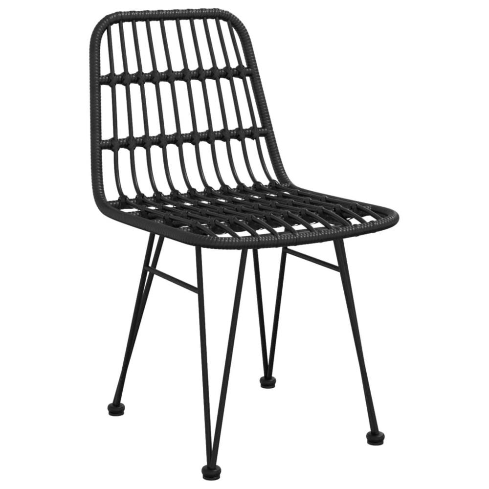 Patio Chairs 2 pcs Black 18.9"x24.4"x33.1" PE Rattan. Picture 2