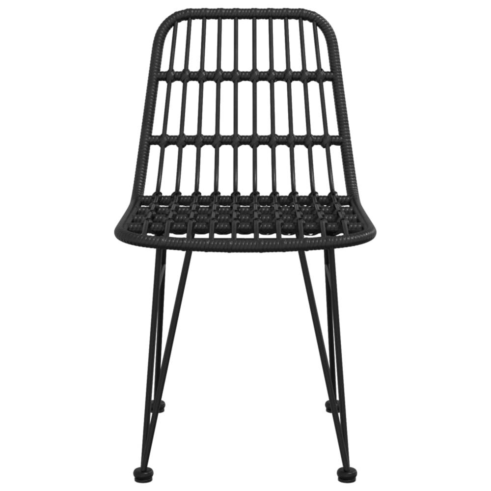 Patio Chairs 2 pcs Black 18.9"x24.4"x33.1" PE Rattan. Picture 3