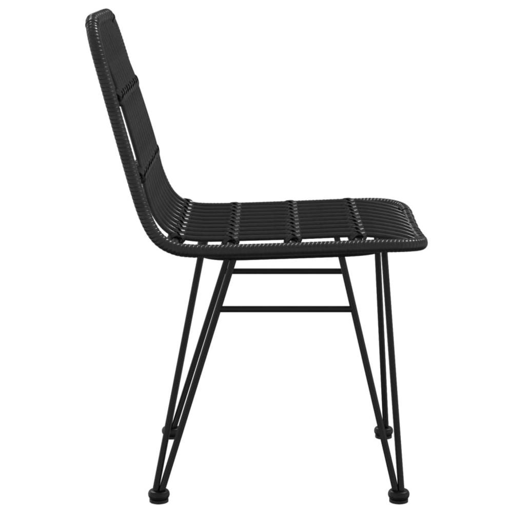 Patio Chairs 2 pcs Black 18.9"x24.4"x33.1" PE Rattan. Picture 4