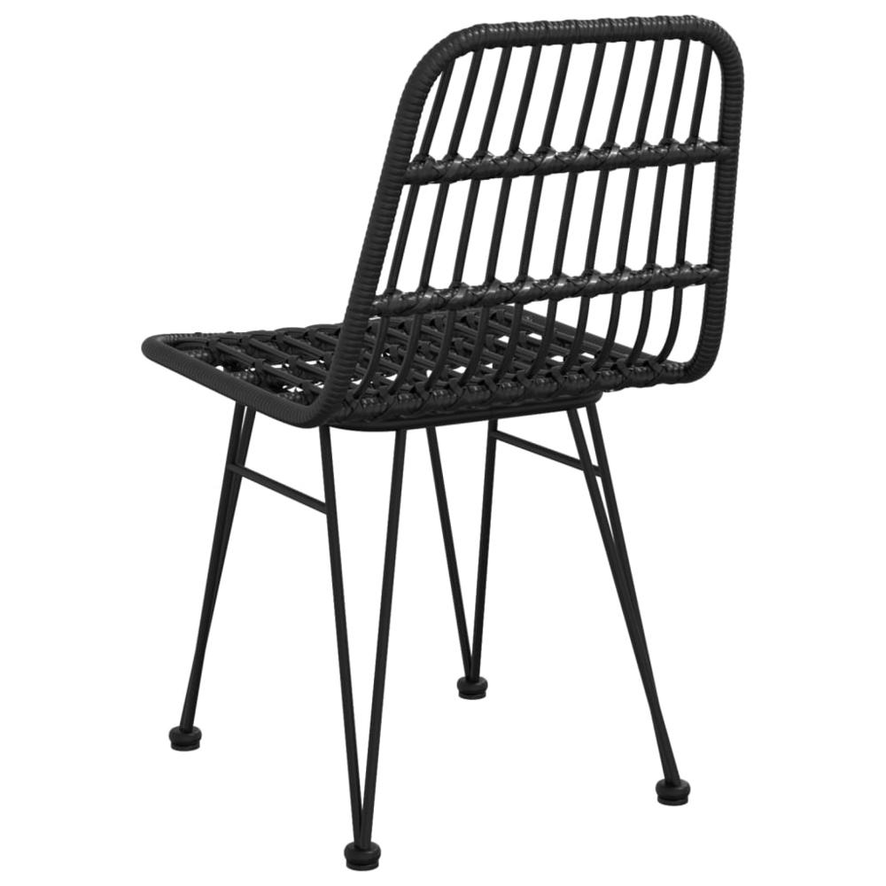 Patio Chairs 2 pcs Black 18.9"x24.4"x33.1" PE Rattan. Picture 5