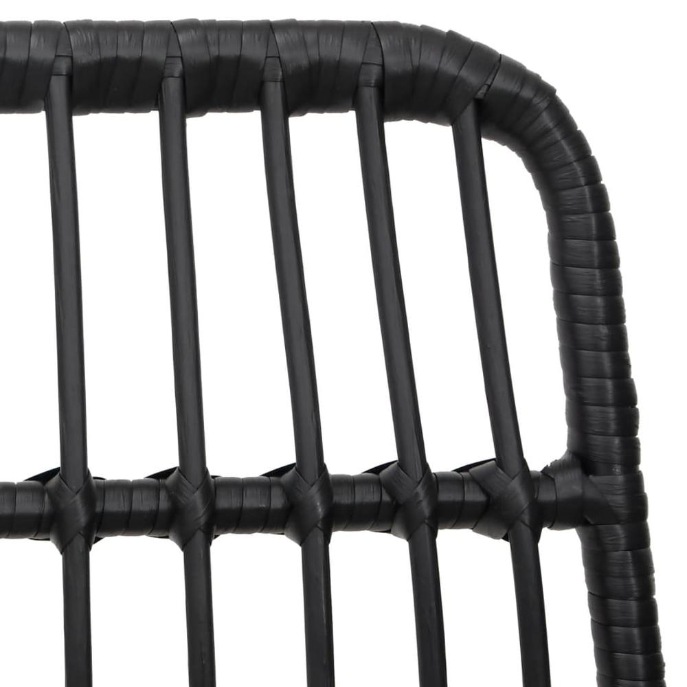 Patio Chairs 2 pcs Black 18.9"x24.4"x33.1" PE Rattan. Picture 6