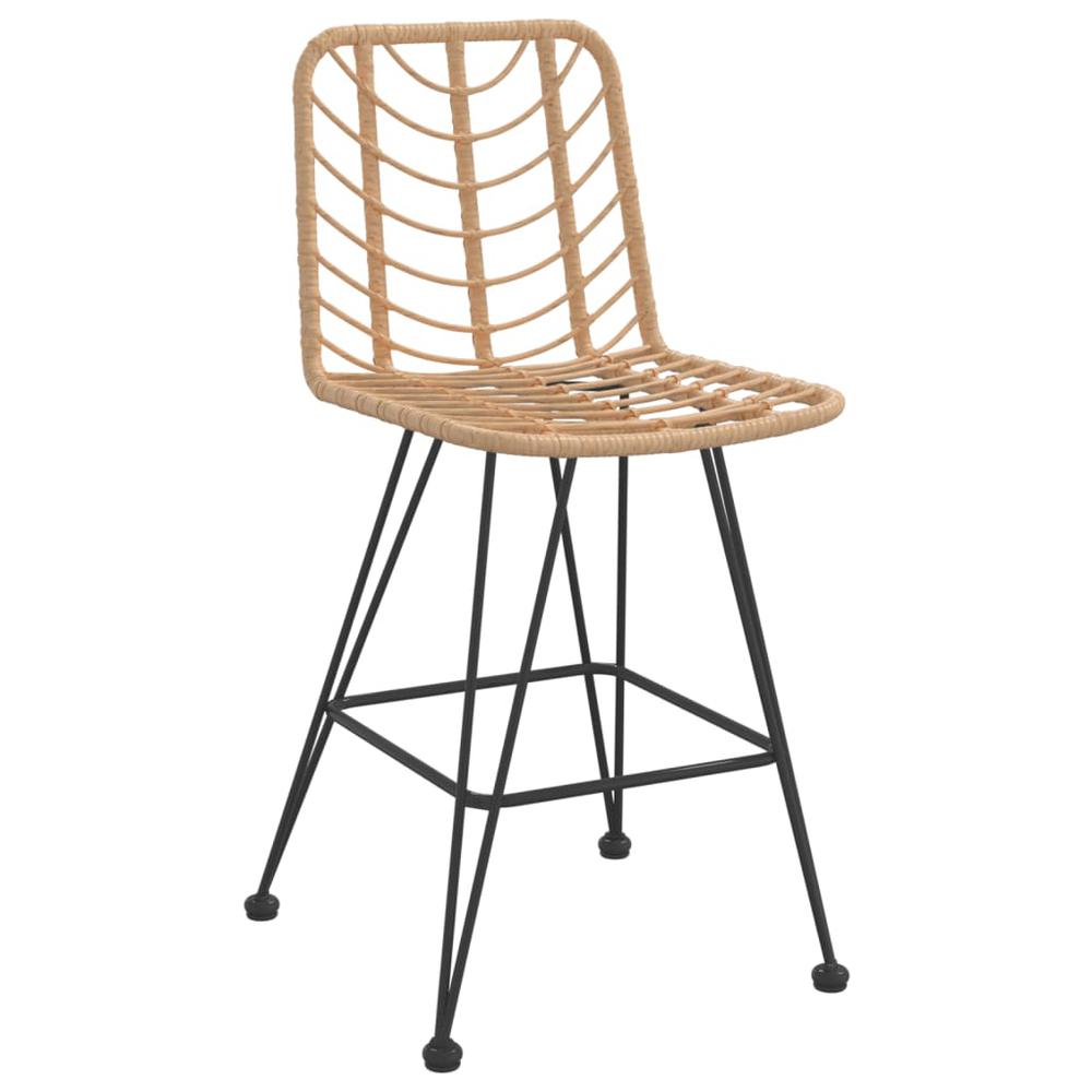 Bar Stools 2 pcs 17.7"x22"x40.7" PE Rattan and Steel. Picture 2