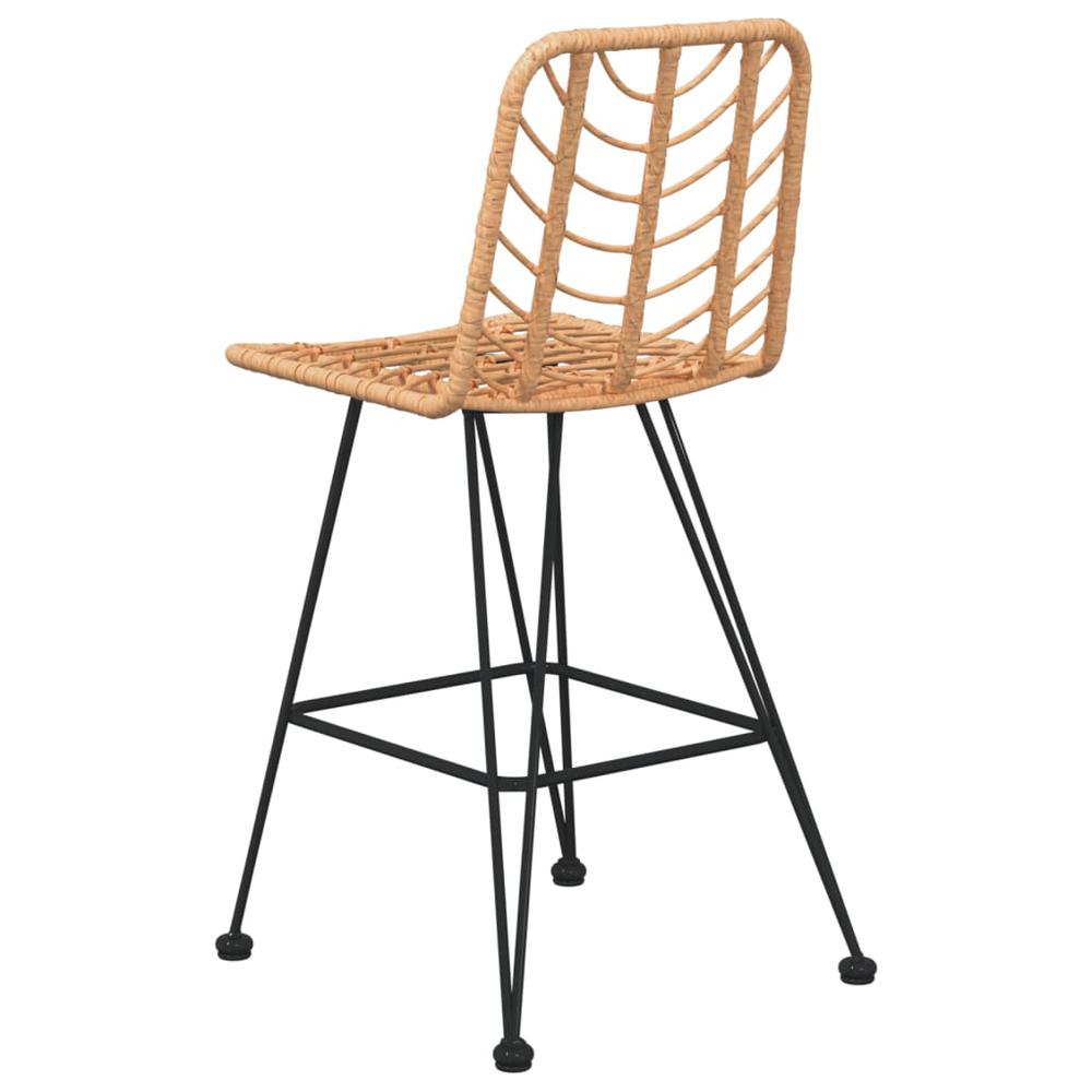 Bar Stools 2 pcs 17.7"x22"x40.7" PE Rattan and Steel. Picture 5