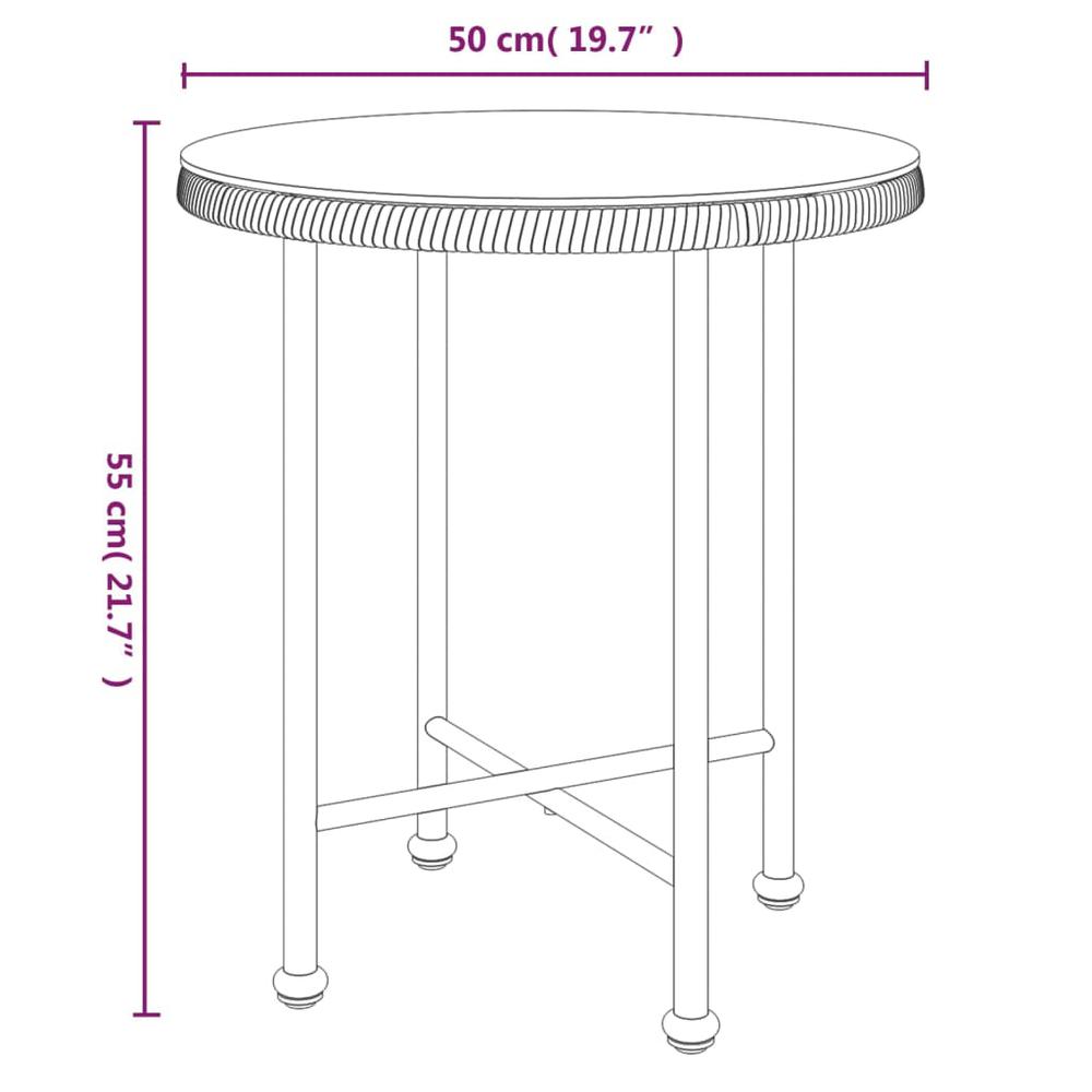 Dining Table Ã˜19.7"Â Tempered Glass and Steel. Picture 5
