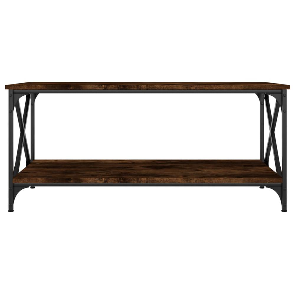 Coffee Table Smoked Oak 39.4"x19.7"x17.7" Engineered Wood and Iron. Picture 3