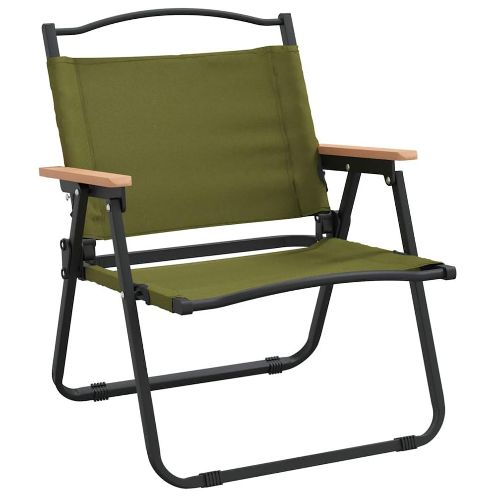 Camping Chairs 2 pcs Green 21.3"x16.9"x23.2" Oxford Fabric. Picture 2
