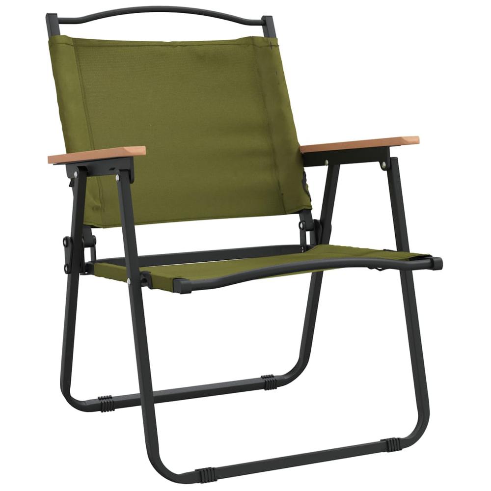 Camping Chairs 2 pcs Green 21.3"x21.7"x30.7" Oxford Fabric. Picture 2