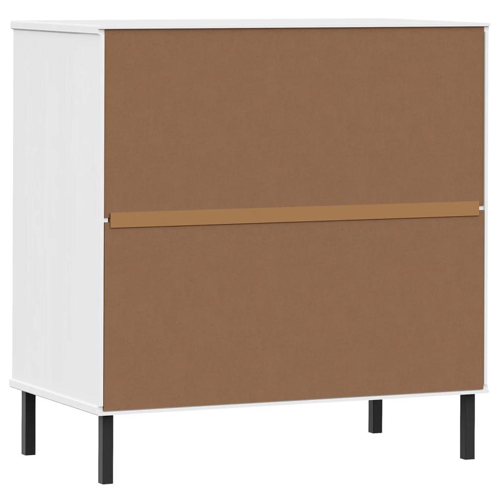 Sideboard with 3 Drawers White 30.3"x15.7"x31.3" Solid Wood OSLO. Picture 6