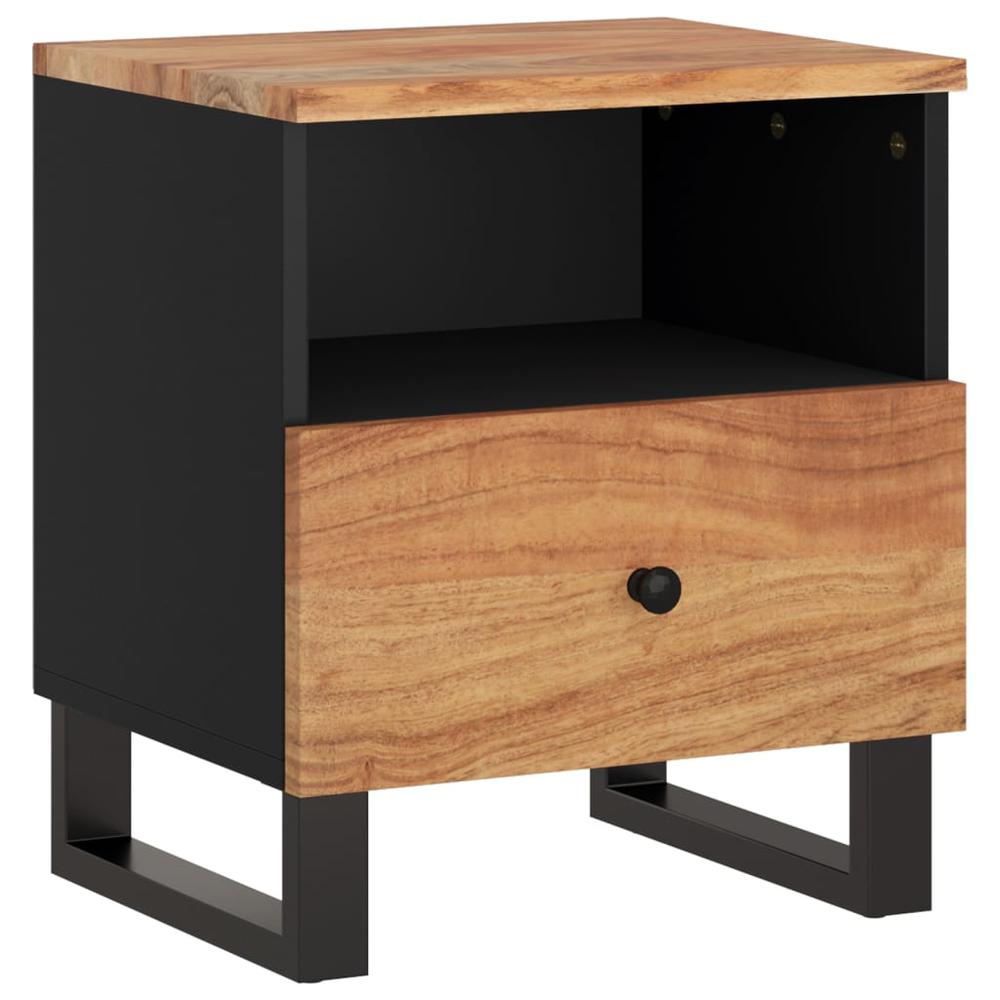 Bedside Cabinet Solid Wood Acacia&Engineered Wood. Picture 11
