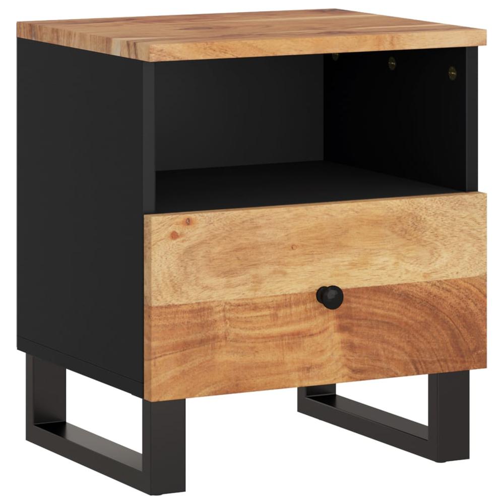 Bedside Cabinet Solid Wood Acacia&Engineered Wood. Picture 9