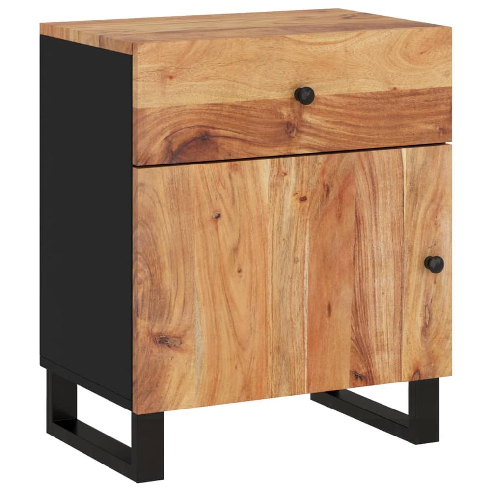 Bedside Cabinet 19.7"x13"x23.6" Solid Wood Acacia&Engineered Wood. Picture 1