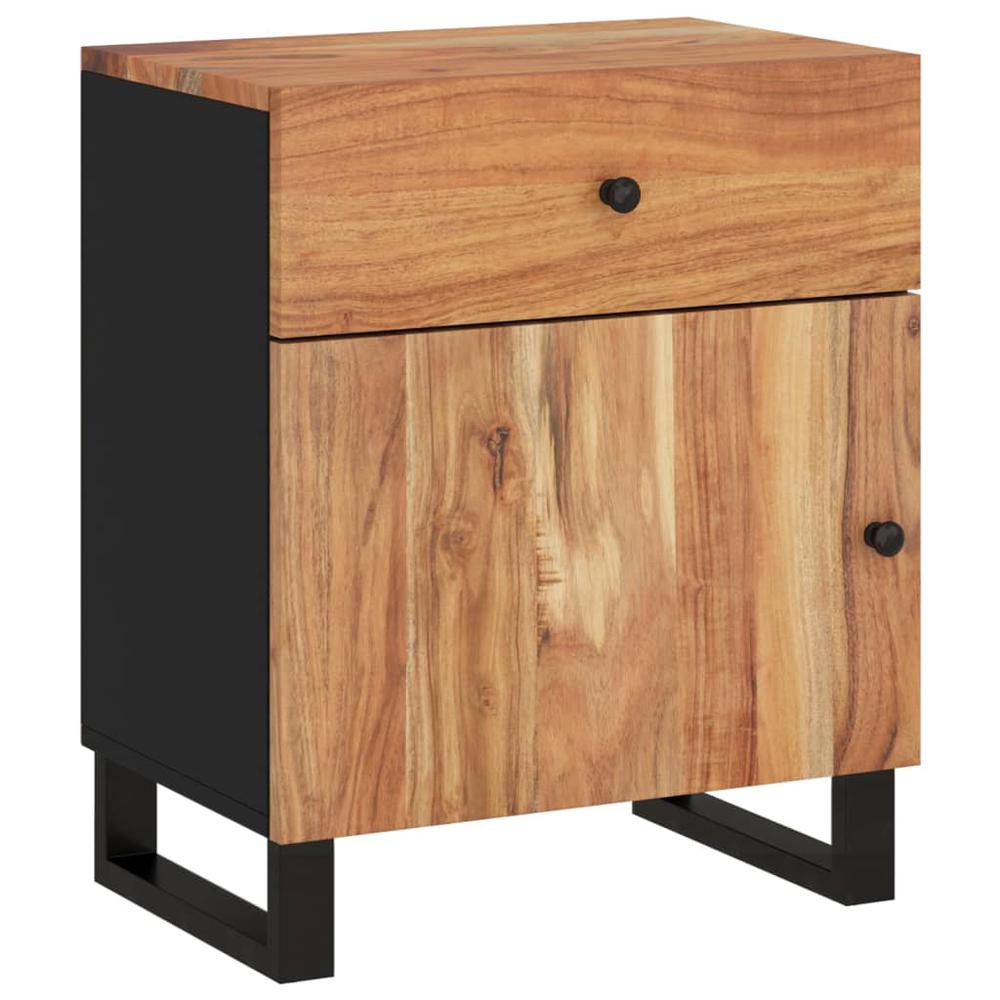 Bedside Cabinet 19.7"x13"x23.6" Solid Wood Acacia&Engineered Wood. Picture 11