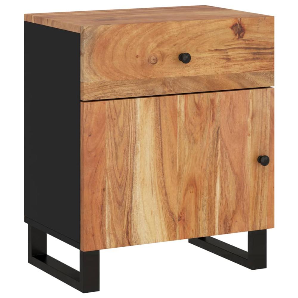 Bedside Cabinet 19.7"x13"x23.6" Solid Wood Acacia&Engineered Wood. Picture 9