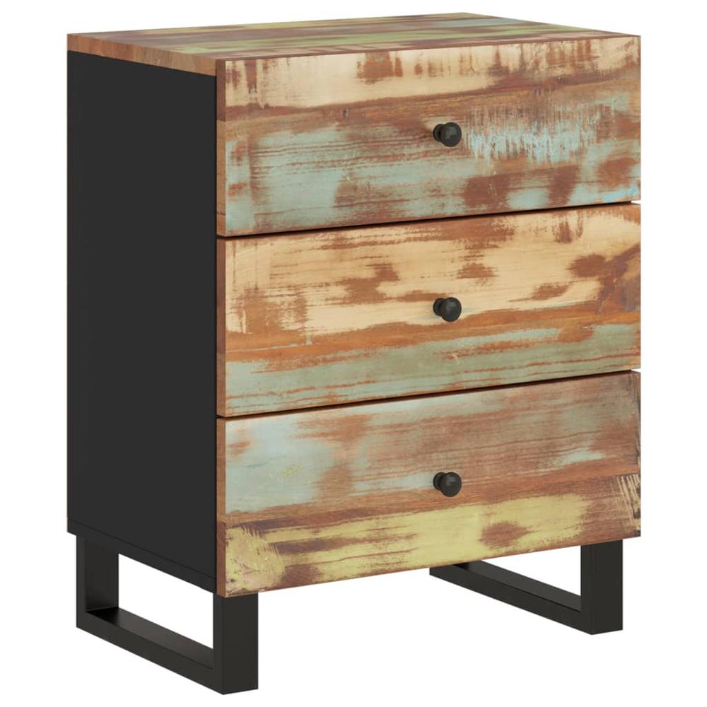 Bedside Cabinet 19.7"x13"x24.4" Solid Wood Reclaimed&Engineered Wood. Picture 11