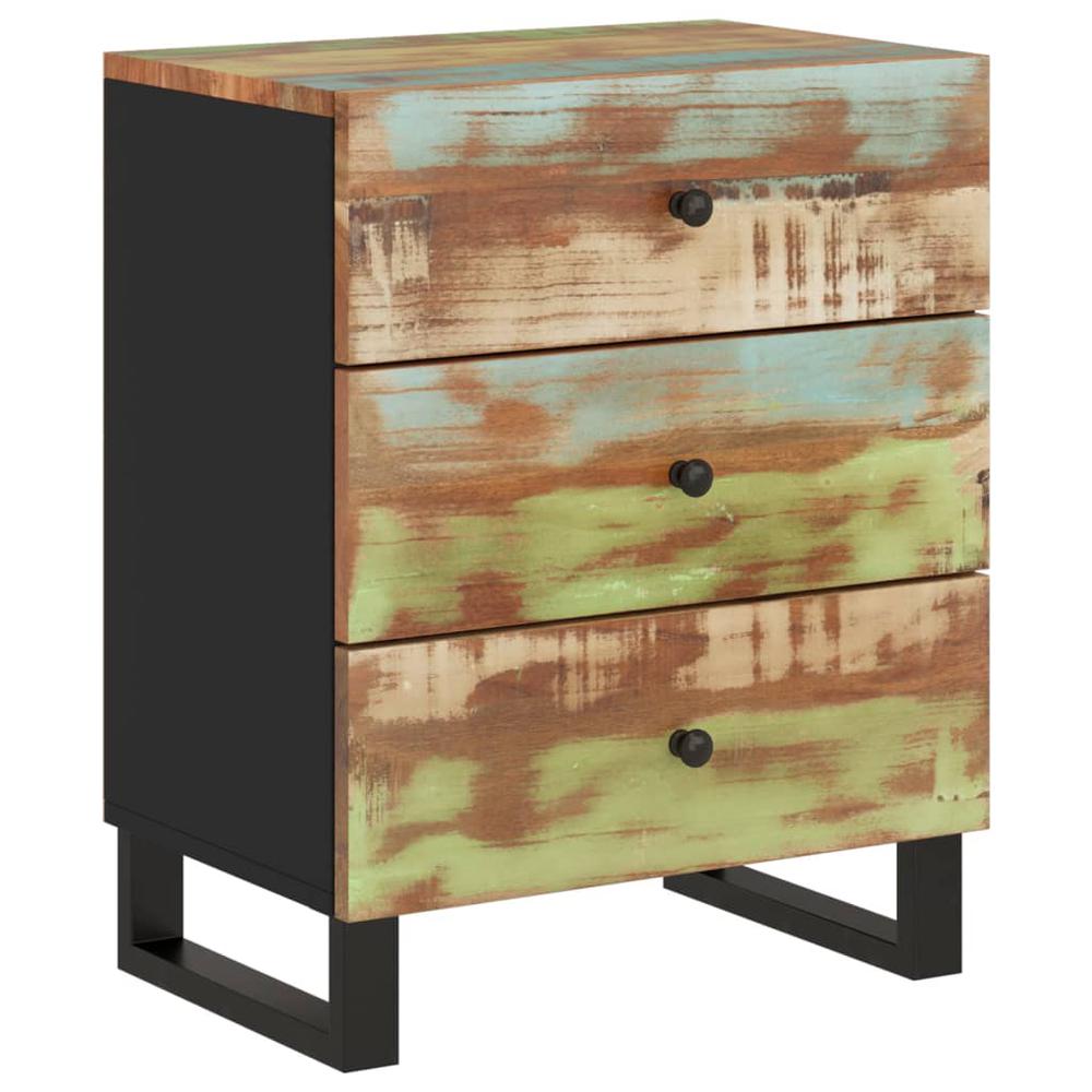 Bedside Cabinet 19.7"x13"x24.4" Solid Wood Reclaimed&Engineered Wood. Picture 8