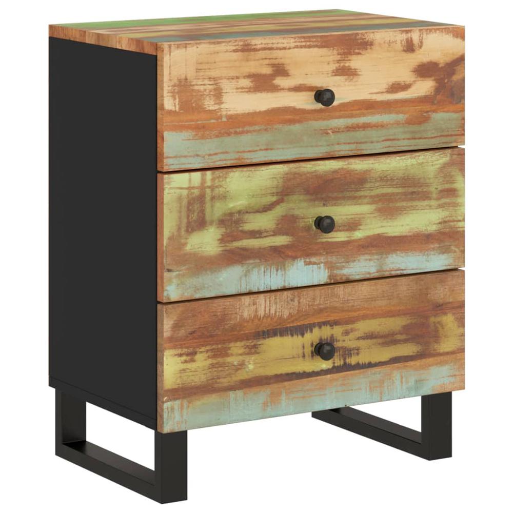 Bedside Cabinet 19.7"x13"x24.4" Solid Wood Reclaimed&Engineered Wood. Picture 9