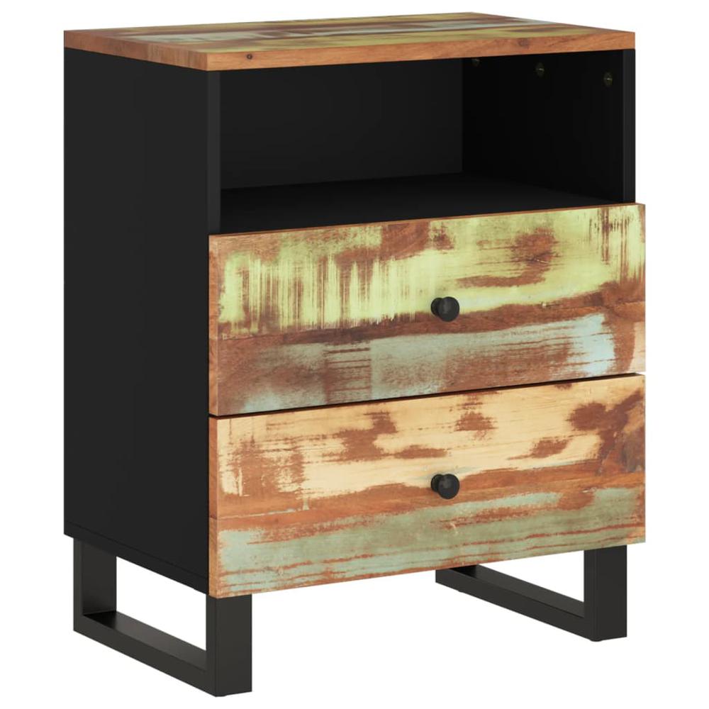 Bedside Cabinet 19.7"x13"x24.4" Solid Wood Reclaimed&Engineered Wood. Picture 11