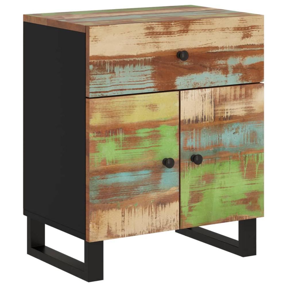 Bedside Cabinet 19.7"x13"x23.6" Solid Wood Reclaimed&Engineered Wood. Picture 9