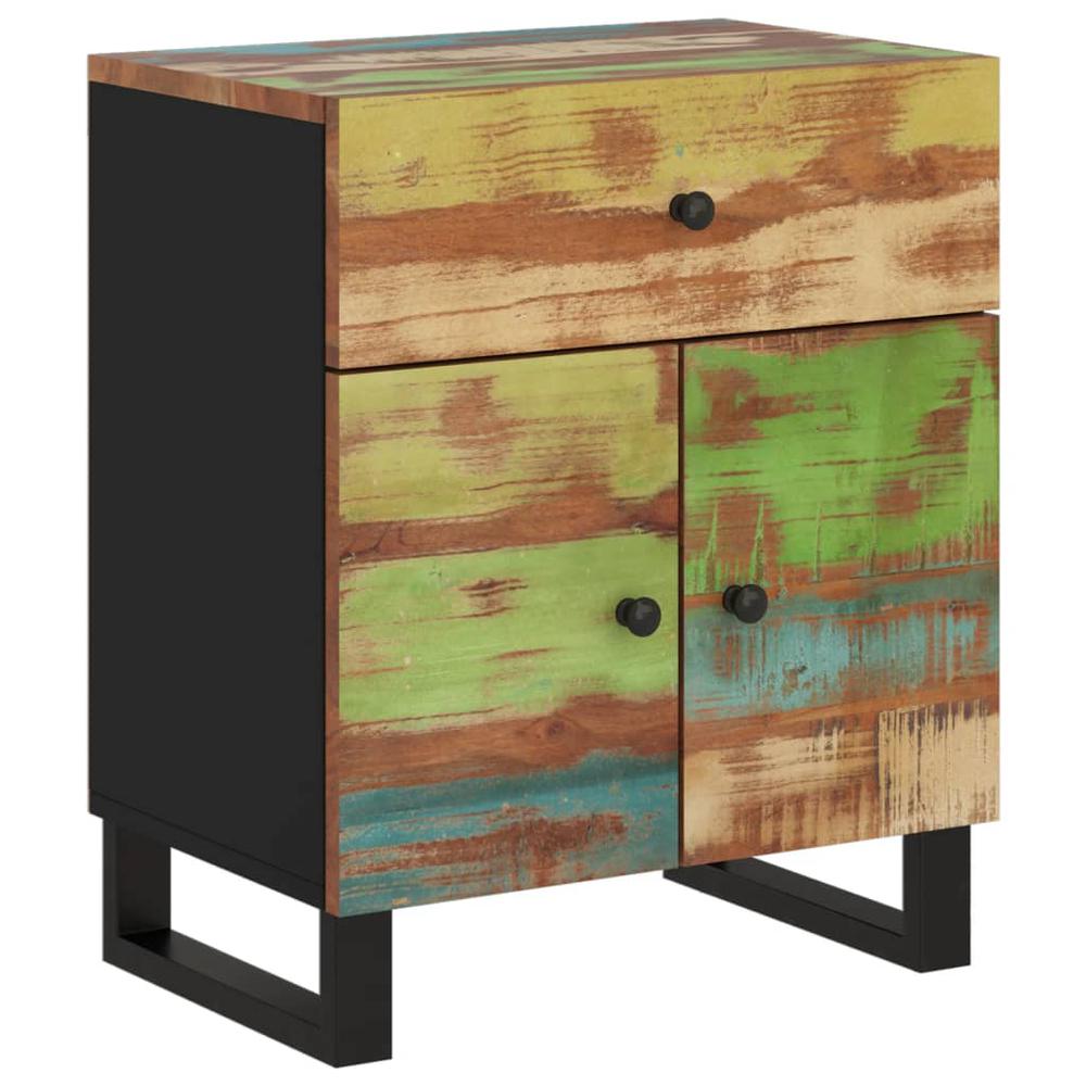 Bedside Cabinet 19.7"x13"x23.6" Solid Wood Reclaimed&Engineered Wood. Picture 10