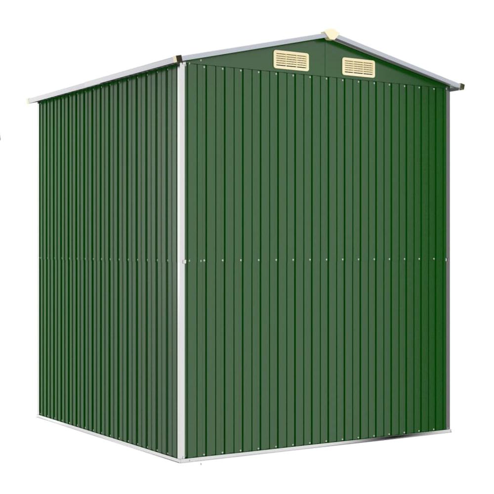 Garden Shed Green 75.6"x75.2"x87.8" Galvanized Steel. Picture 5