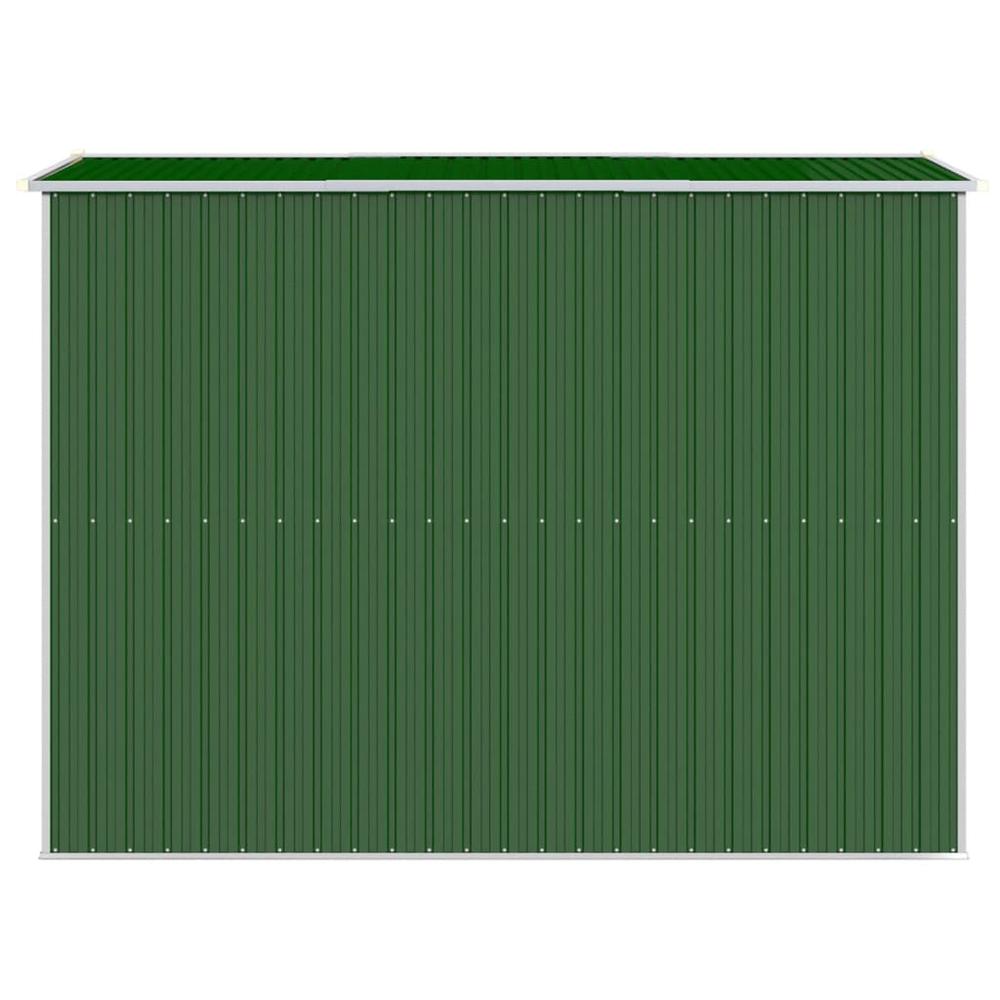 Garden Shed Green 75.6"x107.9"x87.8" Galvanized Steel. Picture 4