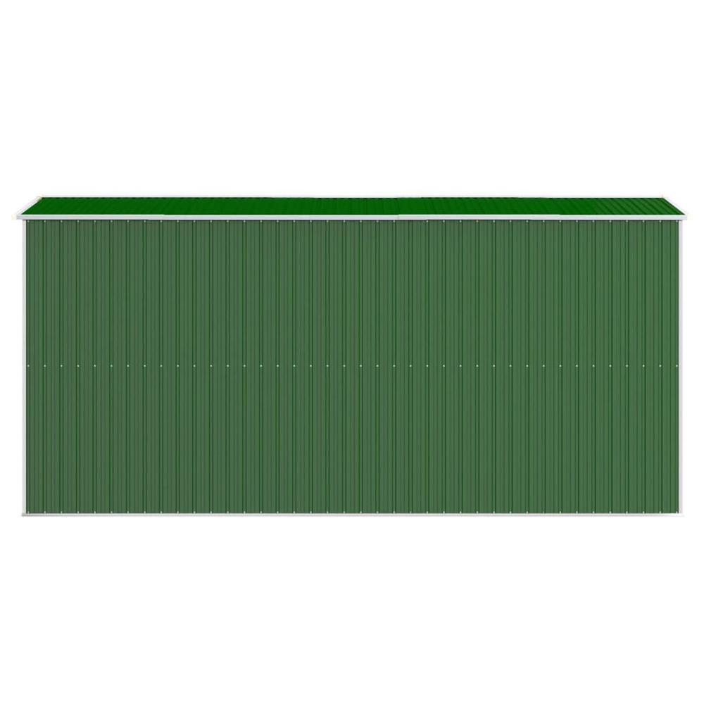 Garden Shed Green 75.6"x173.2"x87.8" Galvanized Steel. Picture 4