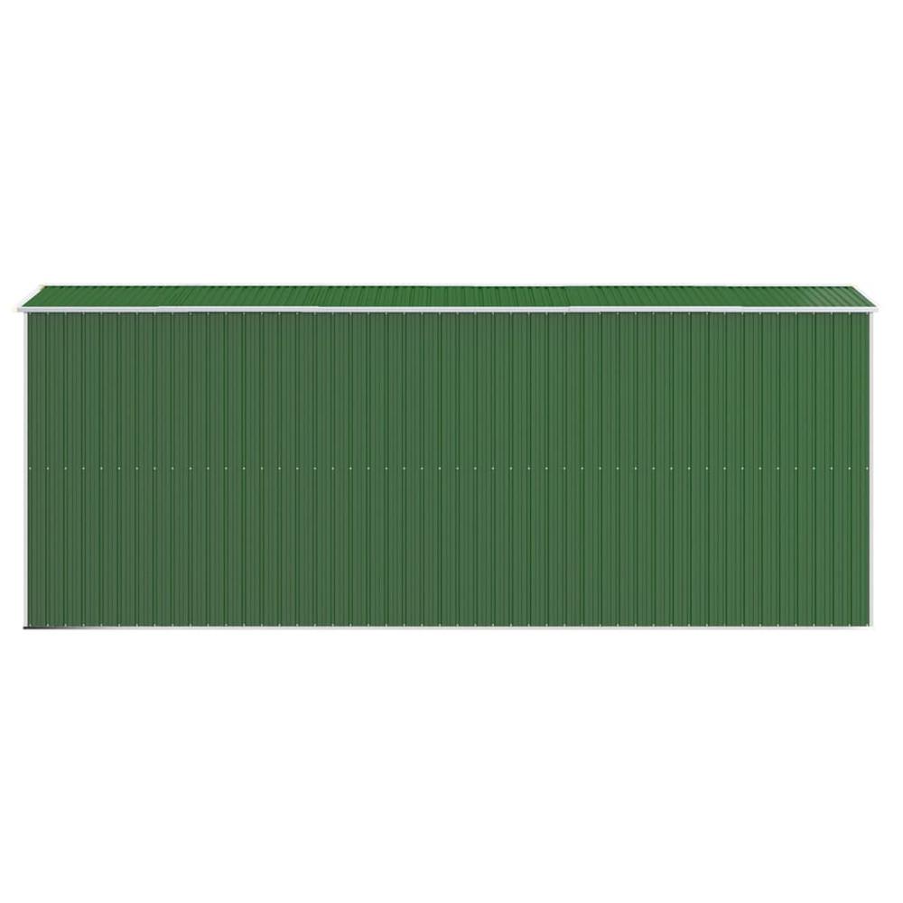 Garden Shed Green 75.6"x205.9"x87.8" Galvanized Steel. Picture 4