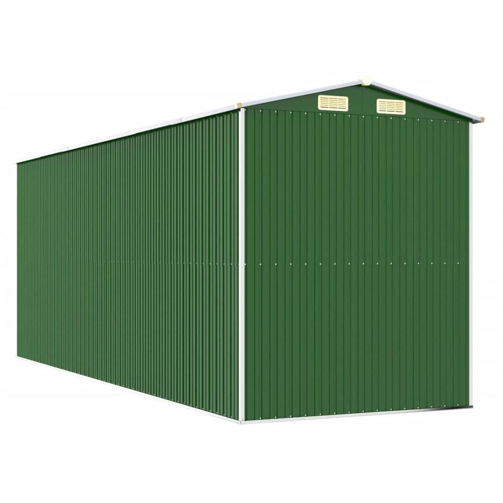 Garden Shed Green 75.6"x205.9"x87.8" Galvanized Steel. Picture 5