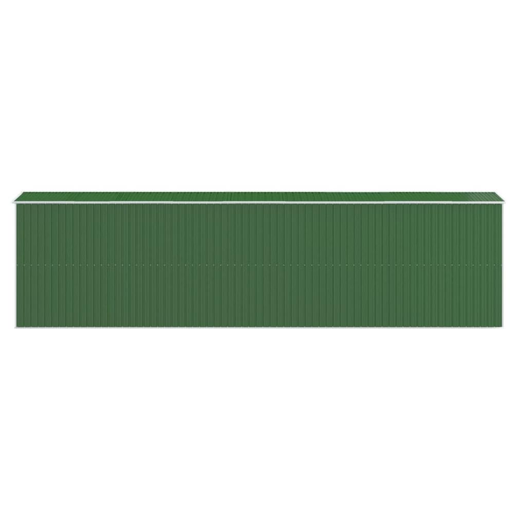 Garden Shed Green 75.6"x303.9"x87.8" Galvanized Steel. Picture 4